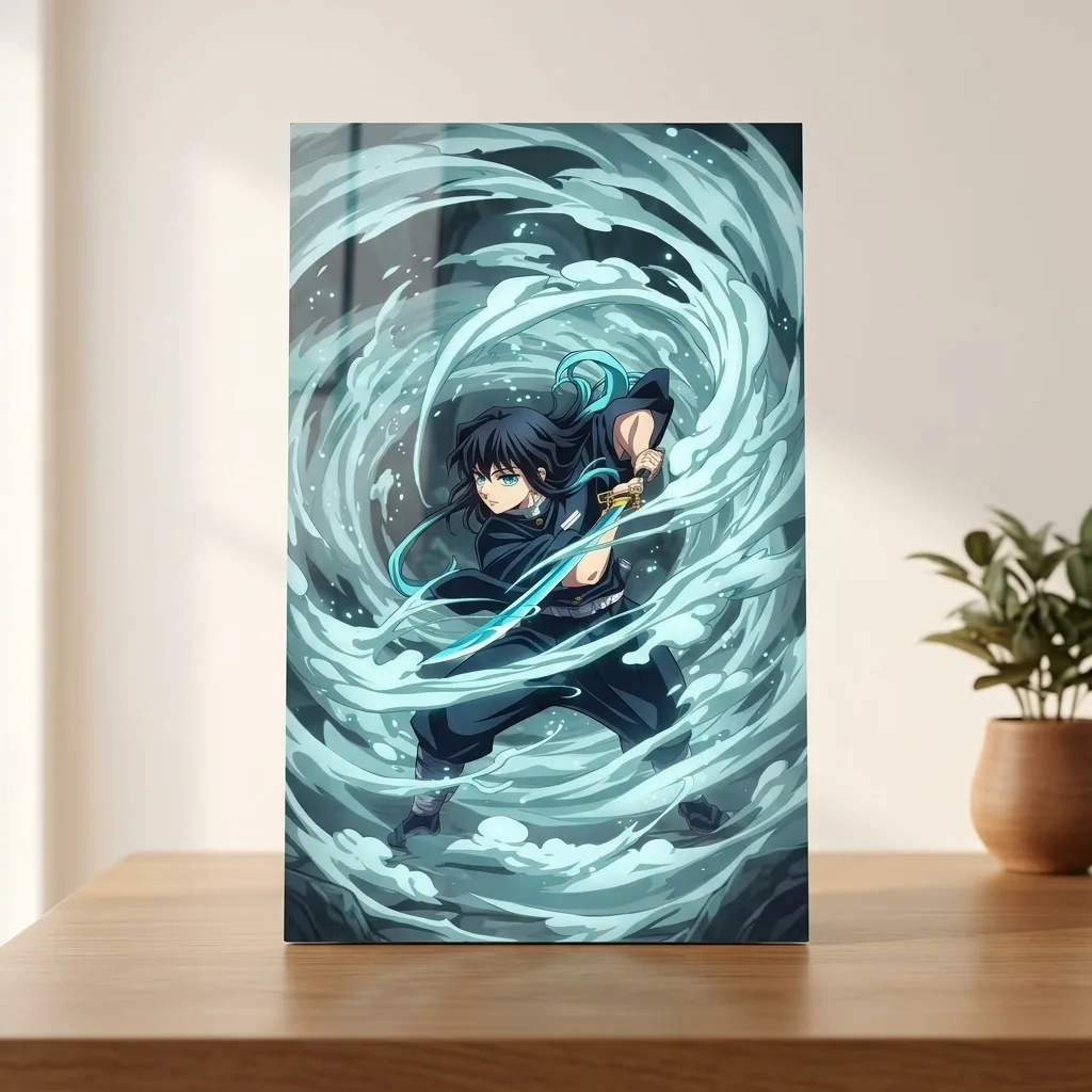 Muichiro Tokito Demon Slayer Metal Poster | Anime Metal Poster — Anime metal print wall art India