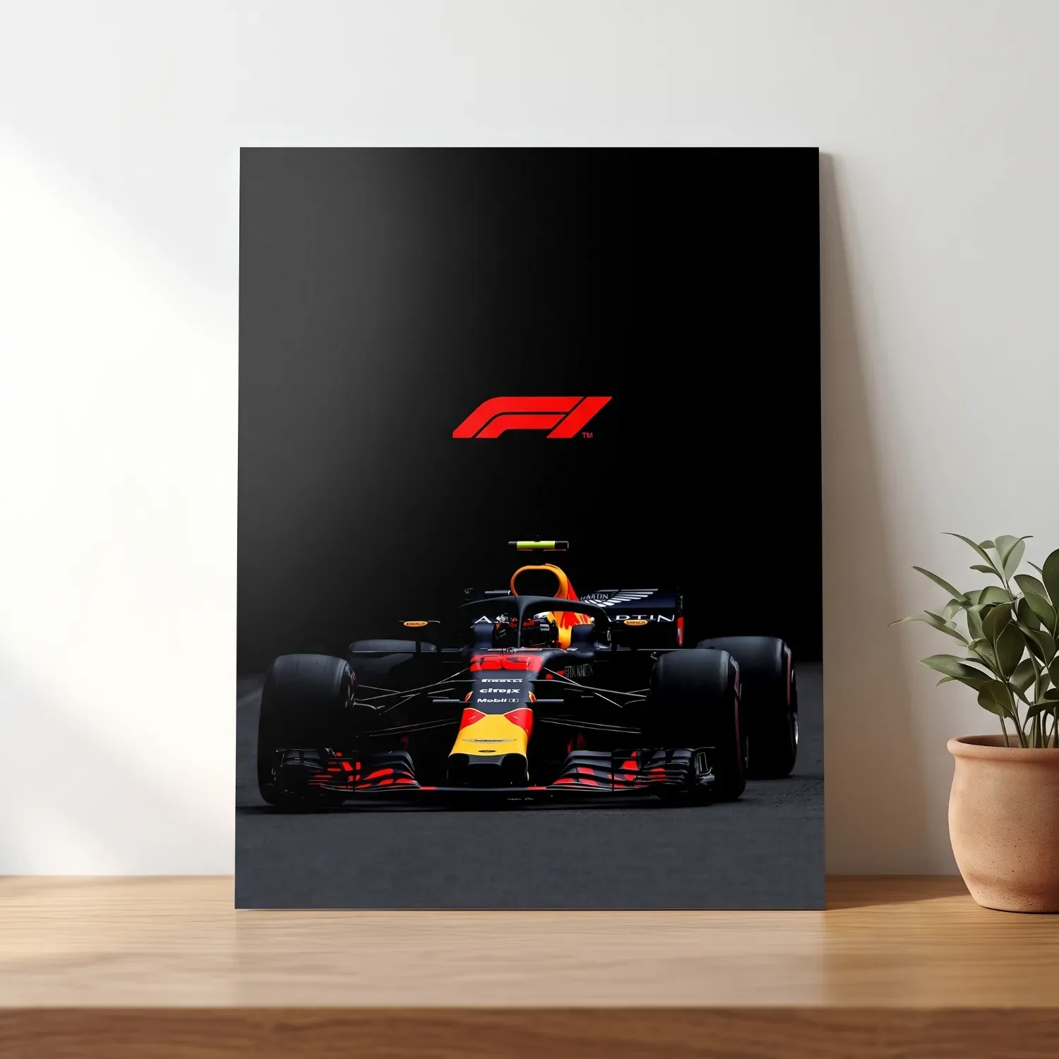 Formula 1 Red Bull Racing Car Metallic Wall Art Print — Cars metal print wall art India