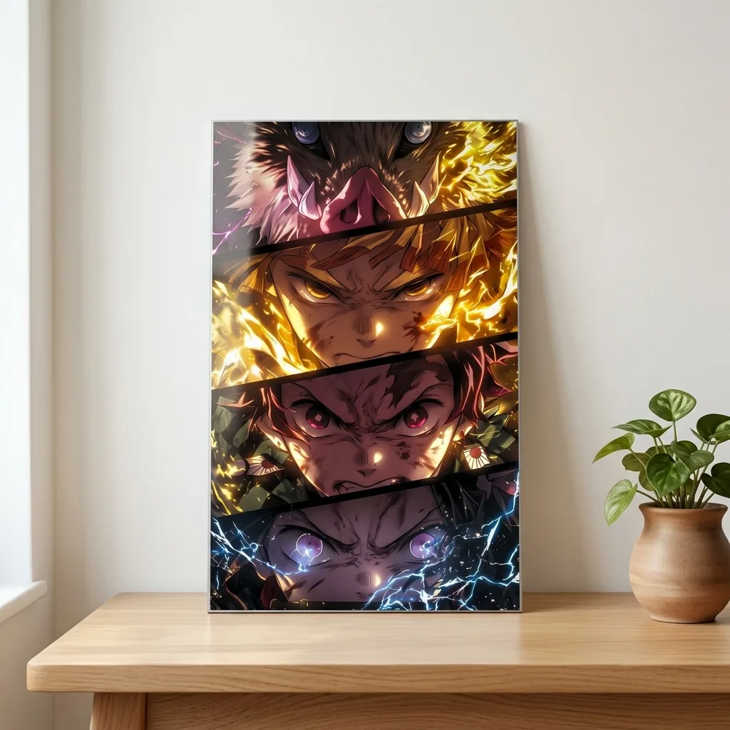 Demon Slayer Metal Poster – Anime Wall Art for Fans — Anime metal print wall art India