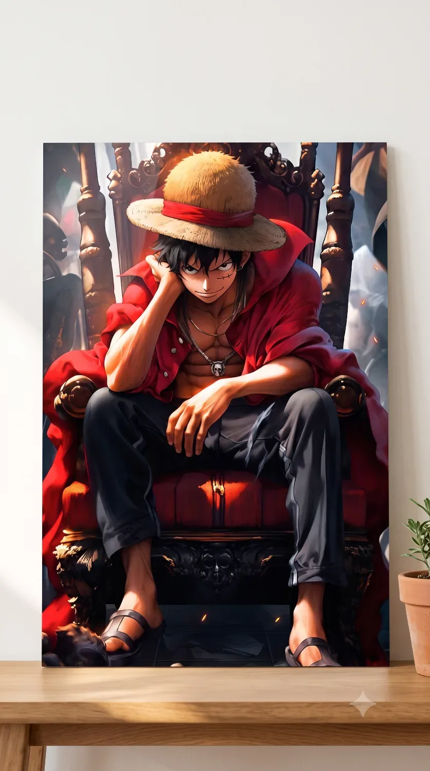 Luffy King Metallic Wall Art — Anime metal print wall art India