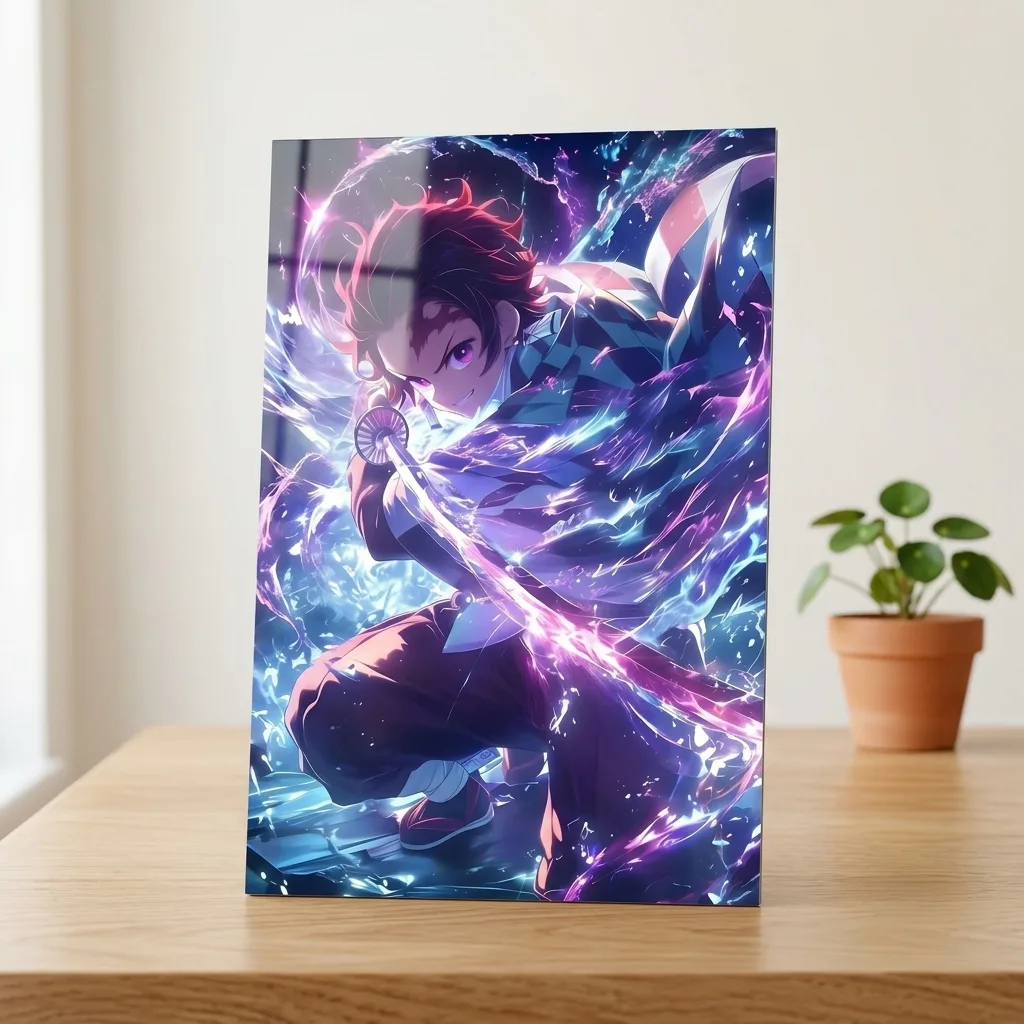 Tanjiro Water Breathing Metal Poster – Demon Slayer Anime Wall Art — Anime metal print wall art India