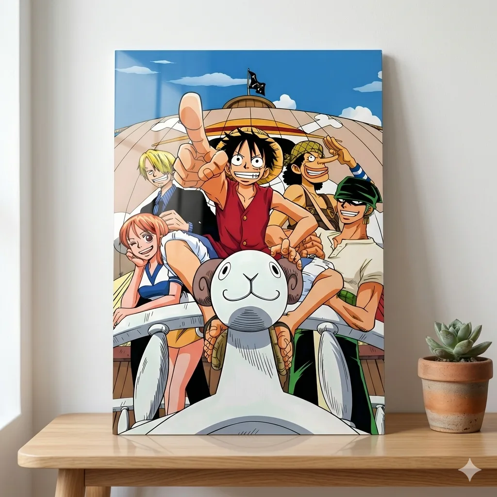 One Piece Crew Adventure Wall Art – Pirates Anime Poster — Anime metal print wall art on aluminium