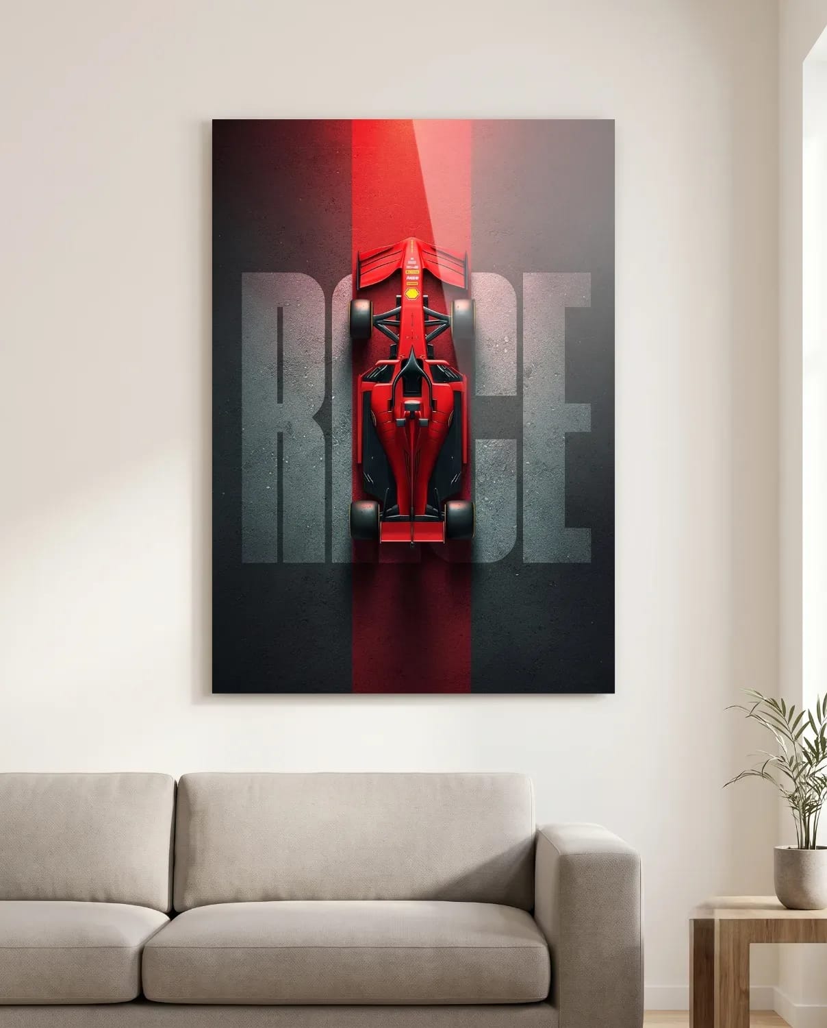Race F1 Metallic Wall Art Print for Motorsport Fans — Cars metal print wall art India