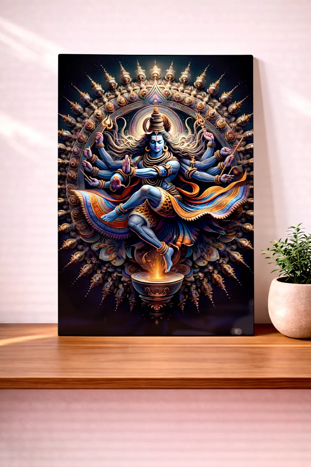 Cosmic Rhythm – Nataraja Shiva Dance Premium Metal Wall Art — Religious metal print wall art on aluminium