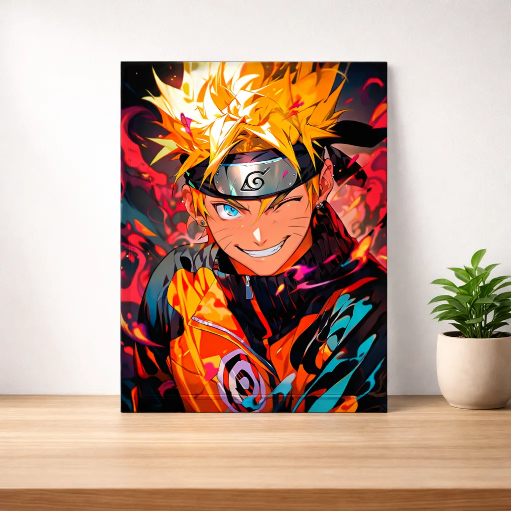 Naruto Uzumaki Anime Metal Wall Art – Premium Glossy Poster — Anime metal print wall art on aluminium
