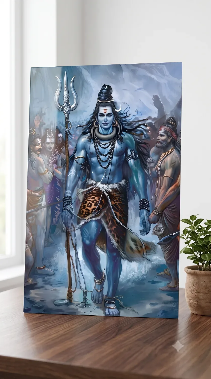 Lord Shiva Mahadev Metallic Wall Art — Religious metal print wall art India
