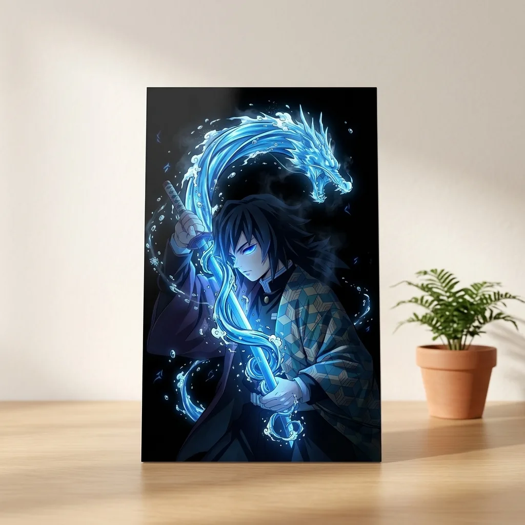 Giyu Tomioka Demon Slayer Metal Poster | Anime Metal Poster — Anime metal print wall art India