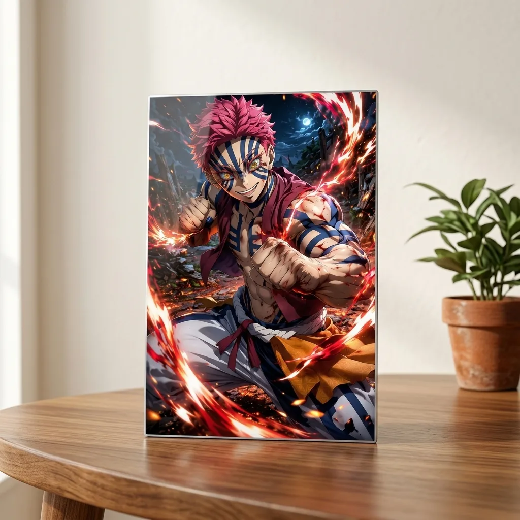 Akaza Demon Slayer Metal Poster | Anime Poster — Anime metal print wall art India