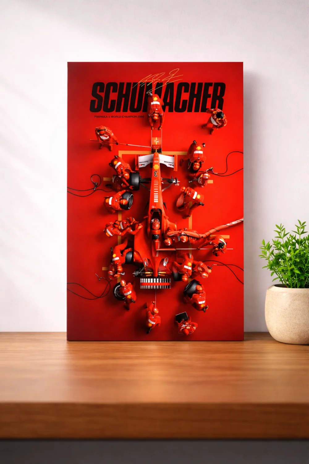 Schumacher Pit Stop Precision – Formula 1 Racing Legend — Cars metal print wall art on aluminium