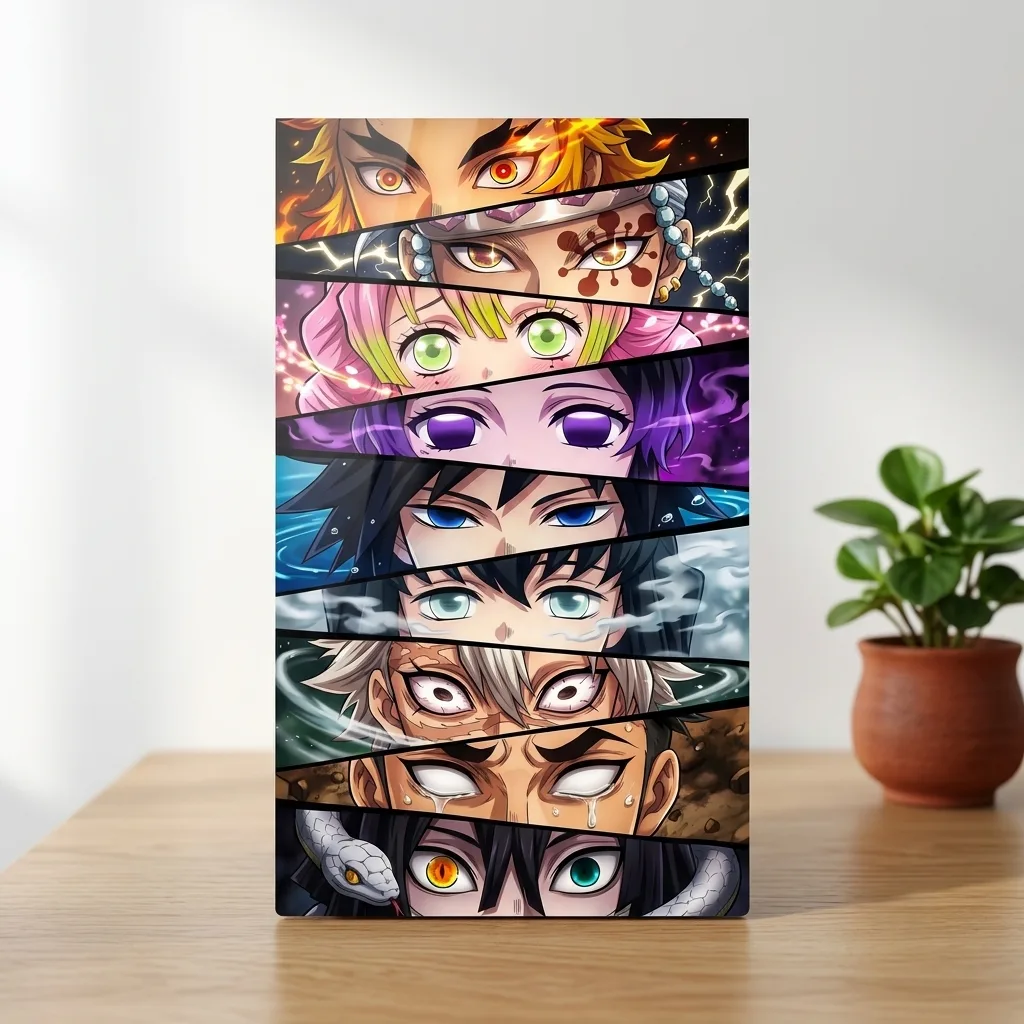 Demon Slayer Eyes Metal Posterl – Anime Wall Art — Anime metal print wall art India