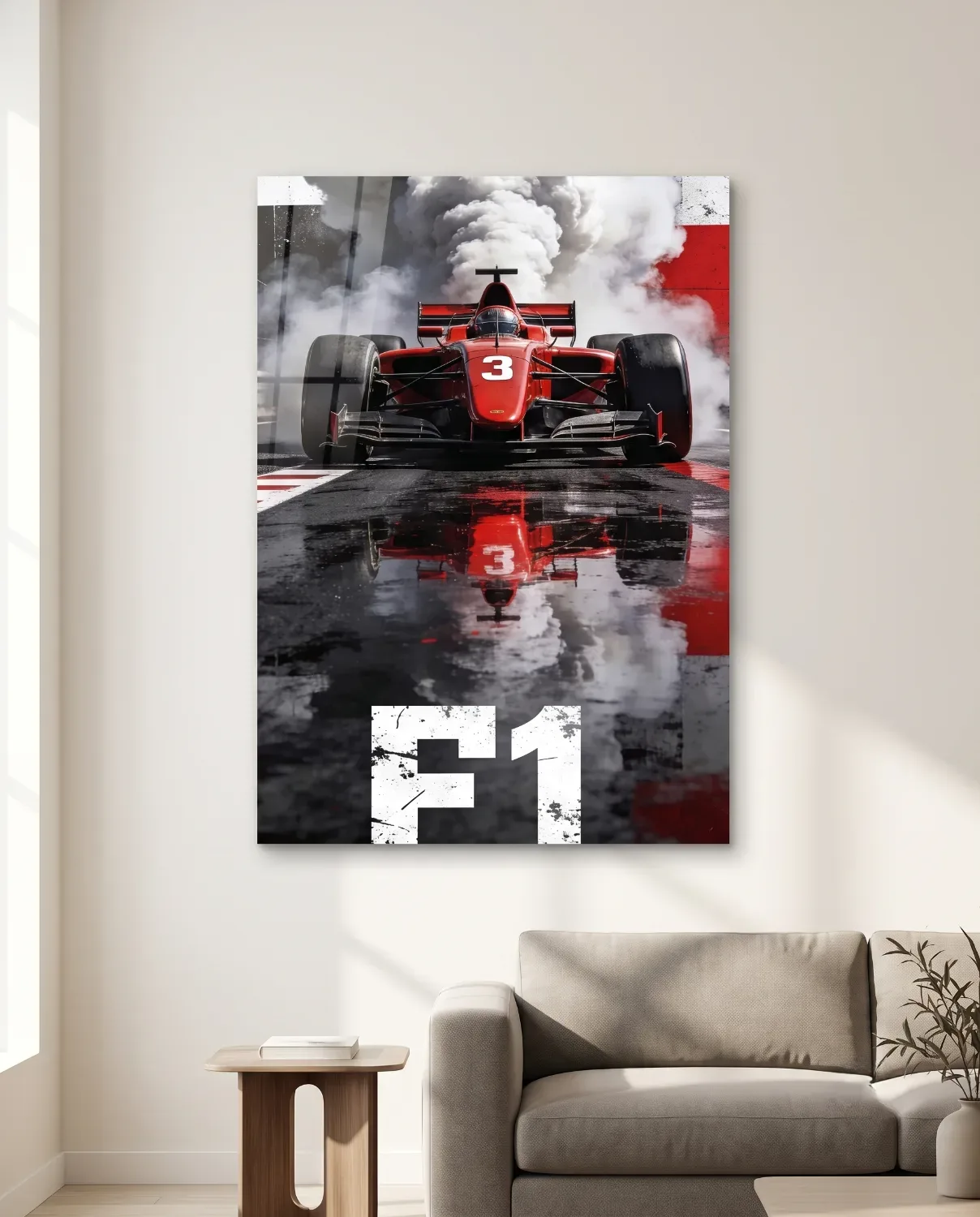 F1 Racing Car Metallic Wall Art Print for Speed Lovers — Cars metal print wall art India